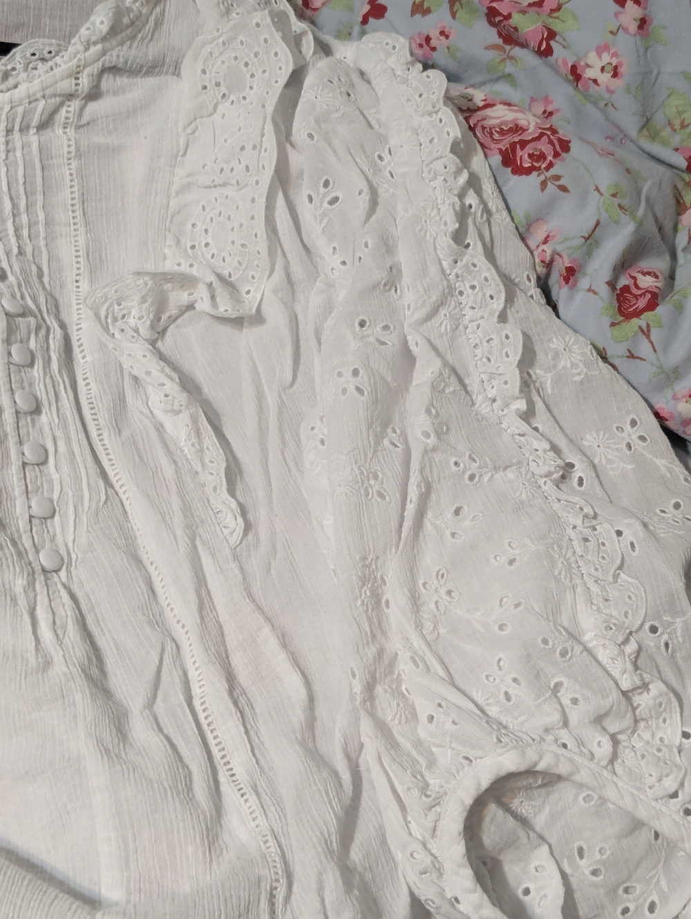 Addition Elle White Lace Ruffle Blouse - 4X - Picture 3 of 4